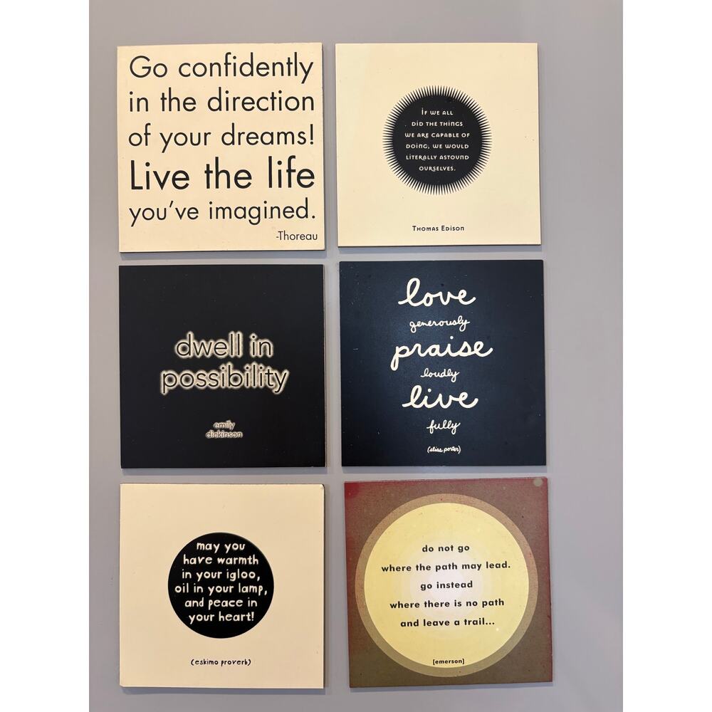 Quotable magnets Refrigerator magnets Thoreau Edison Porter Dickinson Emerson